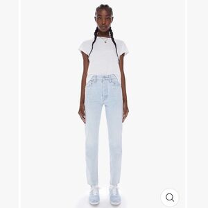 MOTHER Women's Sky Blue Straight Leg Jeans